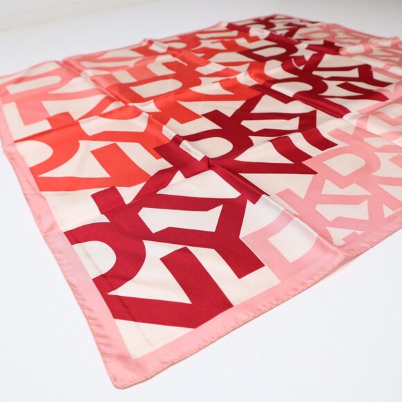 Vintage DKNY Silk Scarf, Red Pink White DKNY - Picture 3 of 4